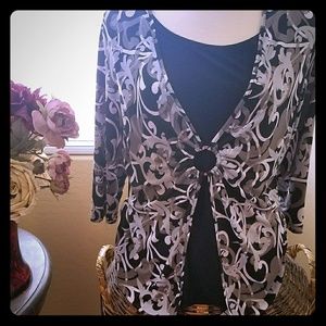 Blk Blouse/Mock Cami- Size L